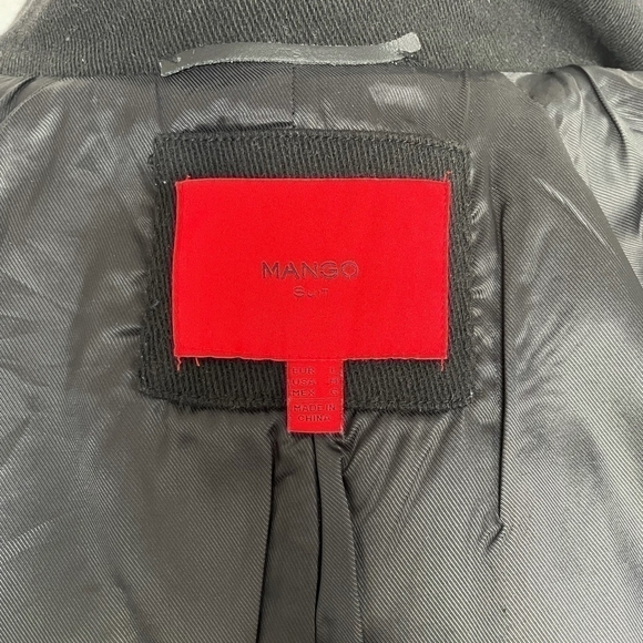 Women's Jacket MANGO Stylish Lightweight Black Front Zipped Coat Women Peacoat - Picture 9 of 9